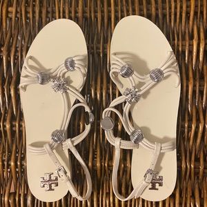 Tory Burch Capri Beaded Strappy Sandal.